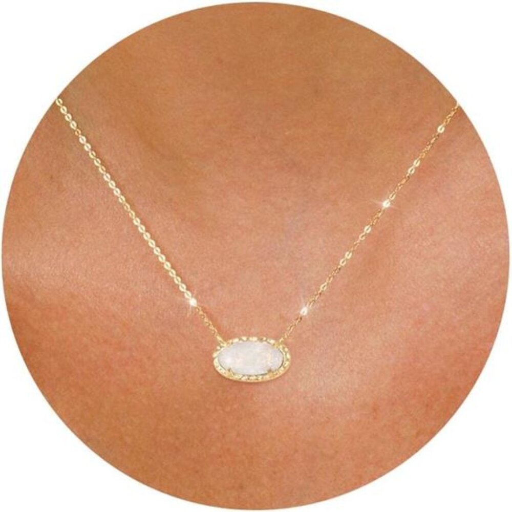 TLY 14K Gold Plated Gemstone Necklace | Rose Quartz & Druzy Stone Choker